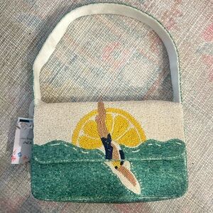 VIRAL Made in India diver bag. Beaded diver bag. Lemon diver beaded bag!